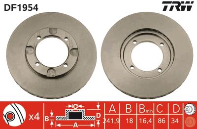 DF1954 TRW Тормозной диск