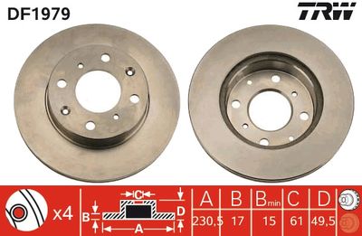 DF1979 TRW Тормозной диск