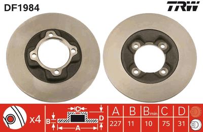 DF1984 TRW Тормозной диск