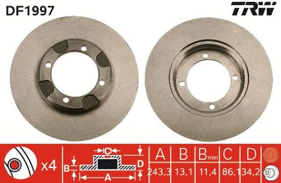 DF1997 TRW Тормозной диск