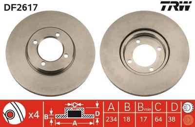 DF2617 TRW Тормозной диск