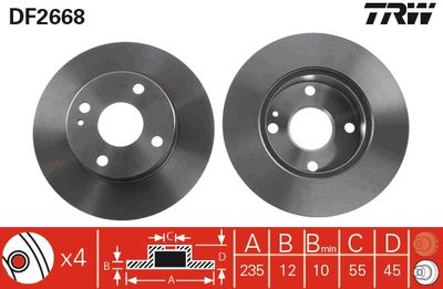 DF2668 TRW Тормозной диск