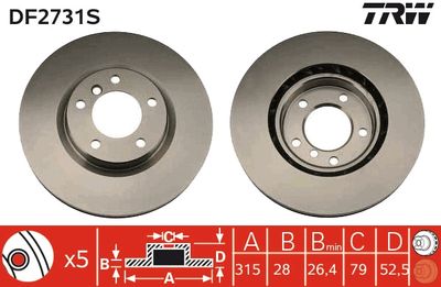 DF2731S TRW Тормозной диск