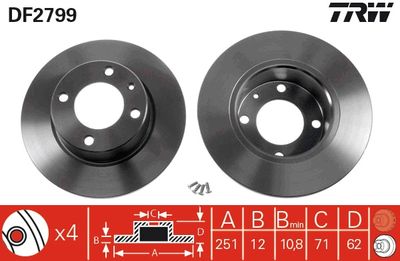 DF2799 TRW Тормозной диск