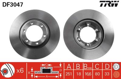 DF3047 TRW Тормозной диск