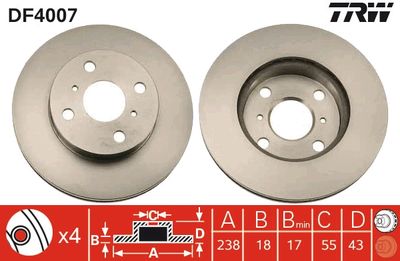 DF4007 TRW Тормозной диск