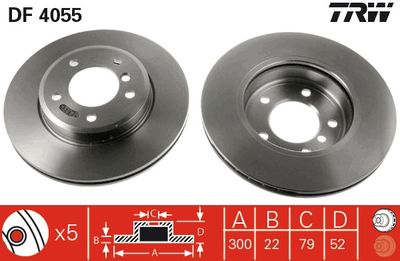 DF4055 TRW Тормозной диск