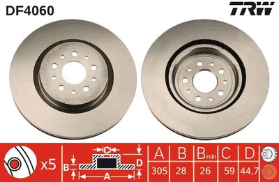 DF4060 TRW Тормозной диск