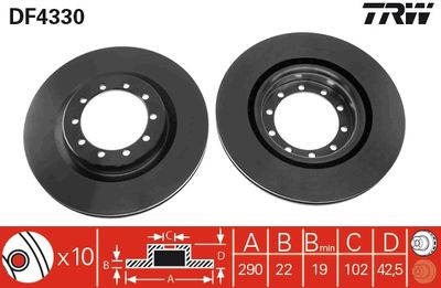 DF4330 TRW Тормозной диск