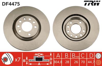 DF4475 TRW Тормозной диск