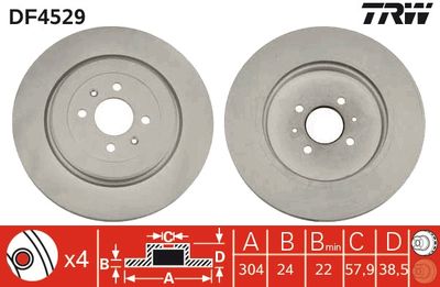 DF4529 TRW Тормозной диск