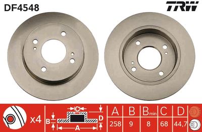 DF4548 TRW Тормозной диск