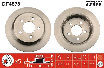 DF4878 TRW Тормозной диск