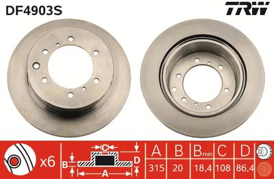 DF4903S TRW Тормозной диск