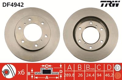 DF4942 TRW Тормозной диск