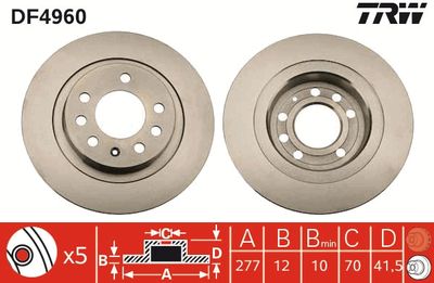 DF4960 TRW Тормозной диск