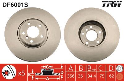 DF6001S TRW Тормозной диск