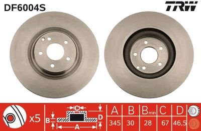 DF6004S TRW Тормозной диск