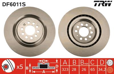 DF6011S TRW Тормозной диск