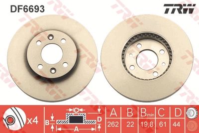 DF6693 TRW Тормозной диск