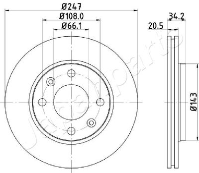 DI0628 JAPANPARTS Тормозной диск