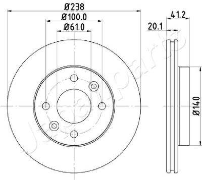 DI0708 JAPANPARTS Тормозной диск