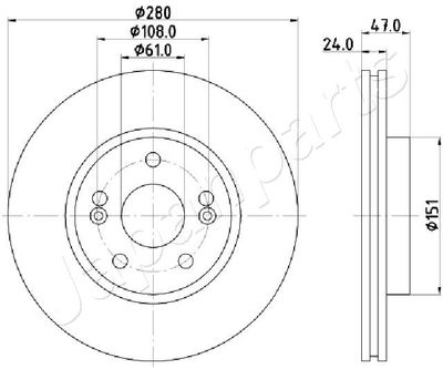 DI0711 JAPANPARTS Тормозной диск