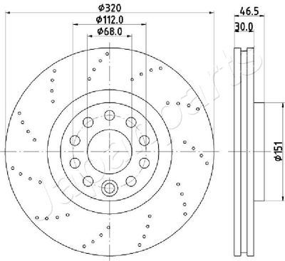 DI0913 JAPANPARTS Тормозной диск