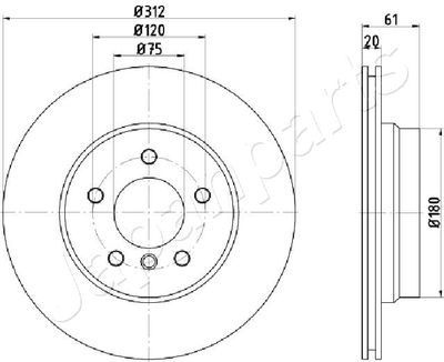 DP0108 JAPANPARTS Тормозной диск