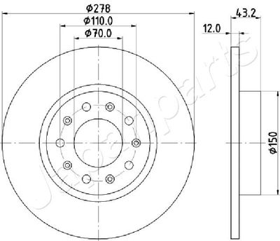 DP0204 JAPANPARTS Тормозной диск