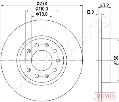 DP0204C JAPANPARTS Тормозной диск