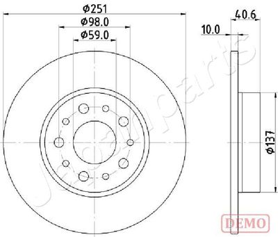 DP0211C JAPANPARTS Тормозной диск