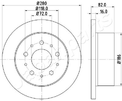 DP0216 JAPANPARTS Тормозной диск