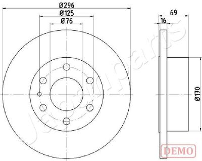 DP0225C JAPANPARTS Тормозной диск