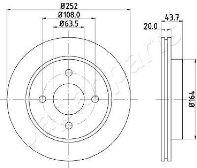 DP0308 JAPANPARTS Тормозной диск