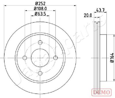 DP0308C JAPANPARTS Тормозной диск