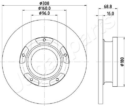 DP0312 JAPANPARTS Тормозной диск