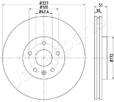 DP0323 JAPANPARTS Тормозной диск