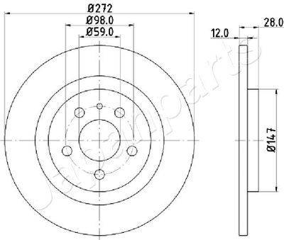 DP0606 JAPANPARTS Тормозной диск