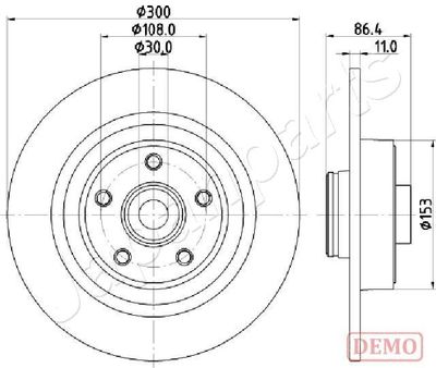 DP0702C JAPANPARTS Тормозной диск