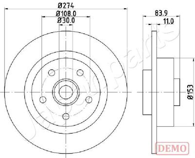 DP0704C JAPANPARTS Тормозной диск