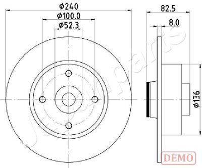 DP0712C JAPANPARTS Тормозной диск