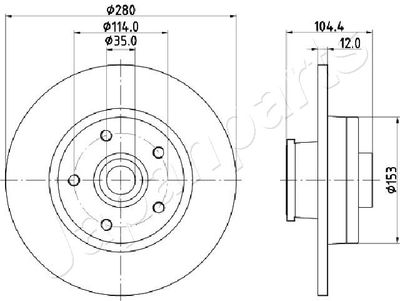 DP132 JAPANPARTS Тормозной диск