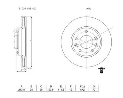 F026A06401 BOSCH Тормозной диск