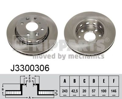 J3300306 NIPPARTS Тормозной диск