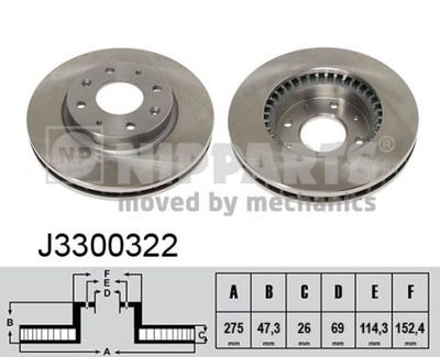 J3300322 NIPPARTS Тормозной диск