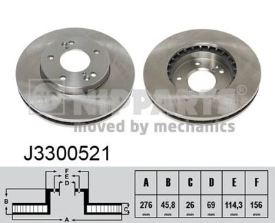 J3300521 NIPPARTS Тормозной диск