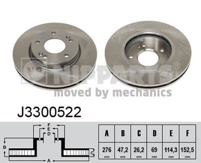 J3300522 NIPPARTS Тормозной диск