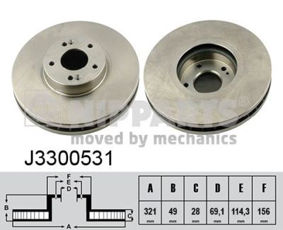 J3300531 NIPPARTS Тормозной диск