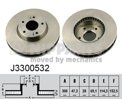 J3300532 NIPPARTS Тормозной диск